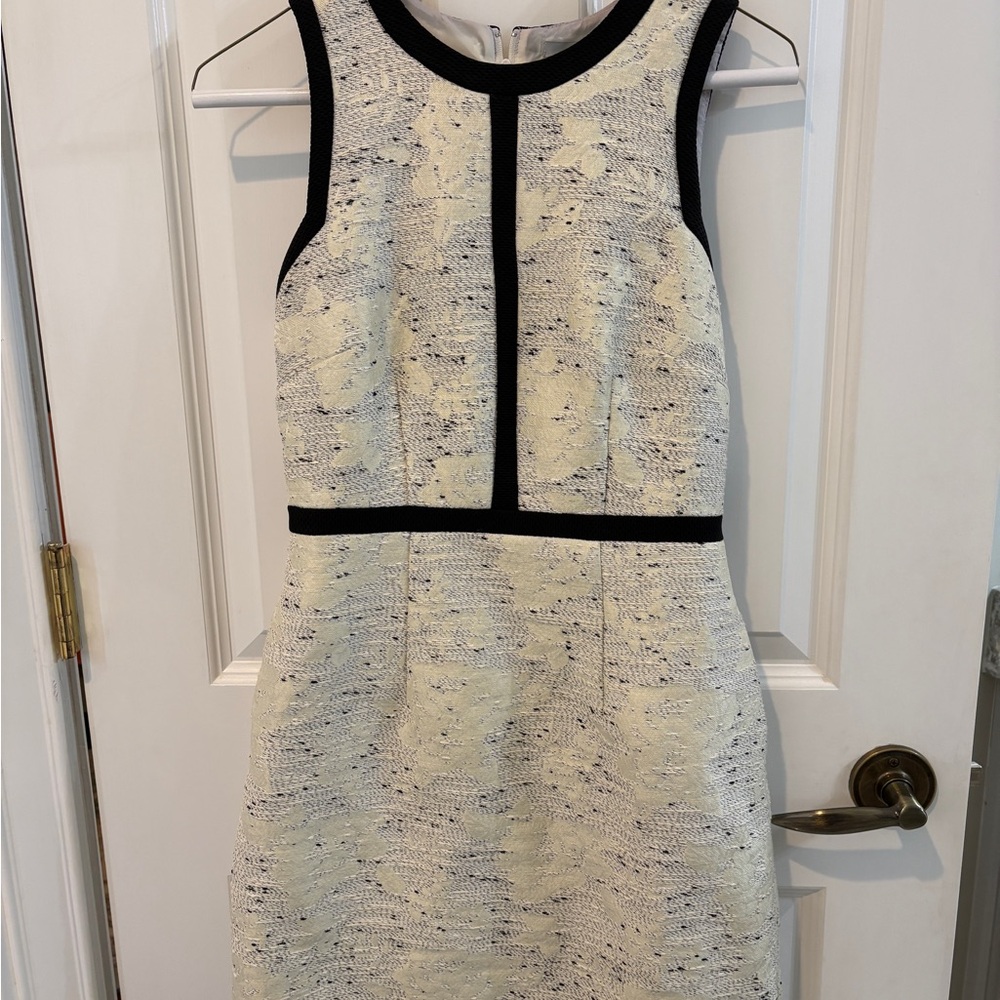 H&M Cream and Black Textured Mini Dress